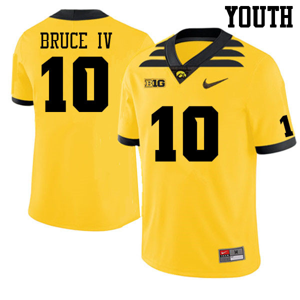 Youth #10 Arland Bruce IV Iowa Hawkeyes College Football Jerseys Sale-Gold - Click Image to Close